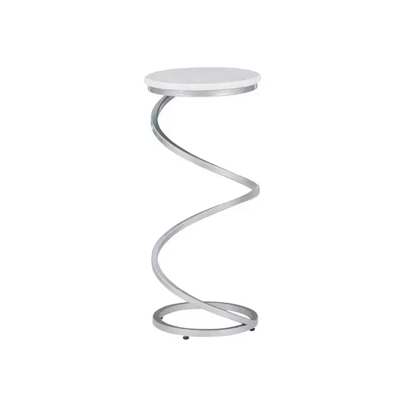 Grendon DContemporary Beistelltisch mit Achatplatte, handgefertigter goldener spiralförmiger Beistelltisch mit Metallfuß, glamouröser Akzenttisch neben dem Sessel zur Wohnraumdekorationrink Table - Powell Company