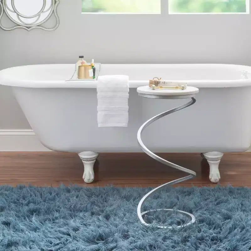 Grendon DContemporary Beistelltisch mit Achatplatte, handgefertigter goldener spiralförmiger Beistelltisch mit Metallfuß, glamouröser Akzenttisch neben dem Sessel zur Wohnraumdekorationrink Table - Powell Company