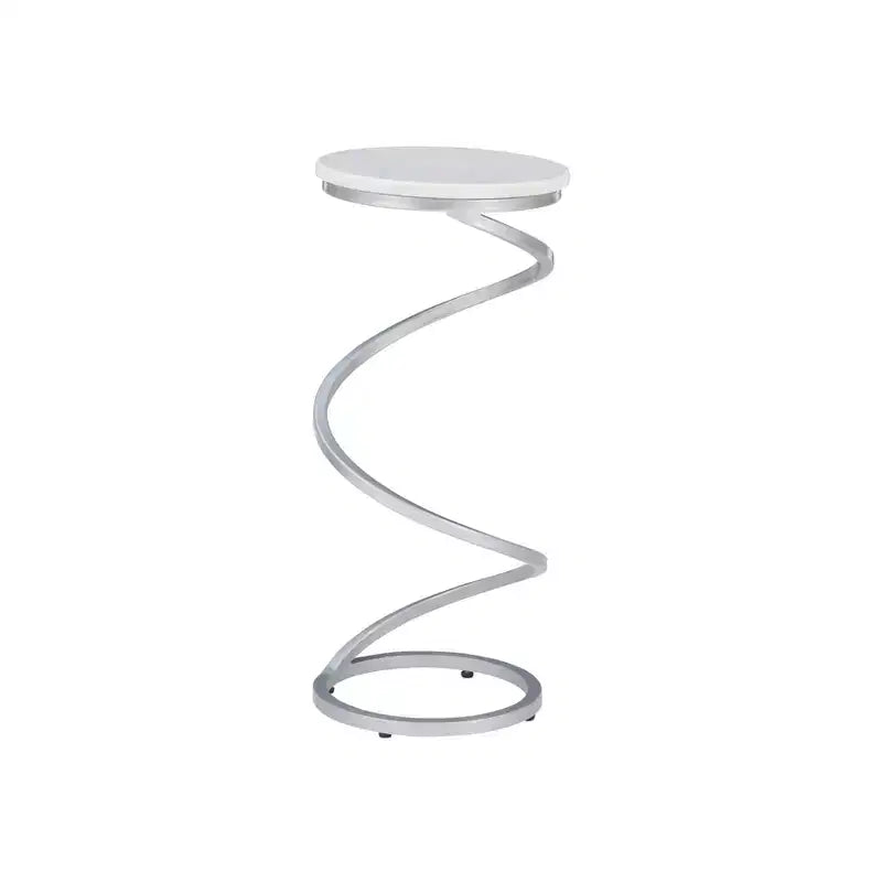 Grendon DContemporary Beistelltisch mit Achatplatte, handgefertigter goldener spiralförmiger Beistelltisch mit Metallfuß, glamouröser Akzenttisch neben dem Sessel zur Wohnraumdekorationrink Table - Powell Company