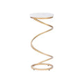 Grendon DContemporary Beistelltisch mit Achatplatte, handgefertigter goldener spiralförmiger Beistelltisch mit Metallfuß, glamouröser Akzenttisch neben dem Sessel zur Wohnraumdekorationrink Table - Powell Company