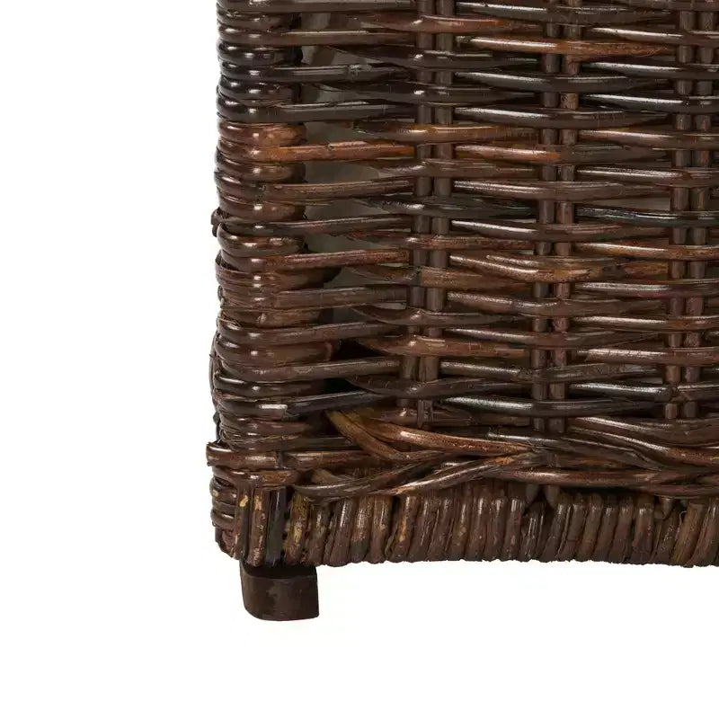 Caja de almacenamiento de mimbre tejida a mano con tapa, baúl de ratán, cesta organizadora decorativa para el hogar