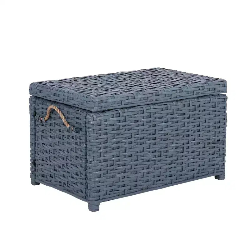Boîte de rangement en osier tressé à la main avec couvercle, coffre de rangement en rotin, panier décoratif pour la maison