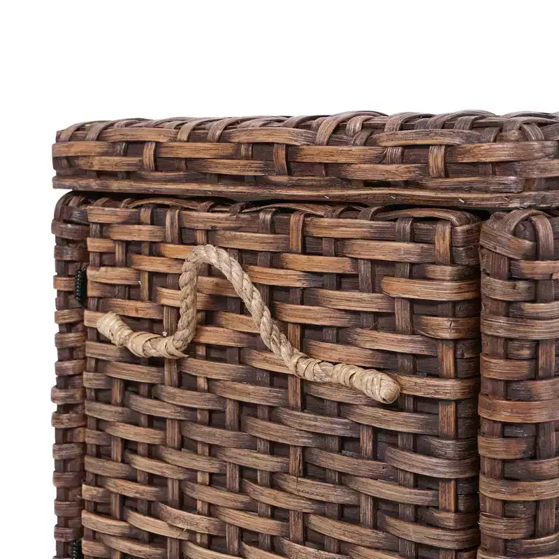 Caja de almacenamiento de mimbre tejida a mano con tapa, baúl de ratán, cesta organizadora decorativa para el hogar